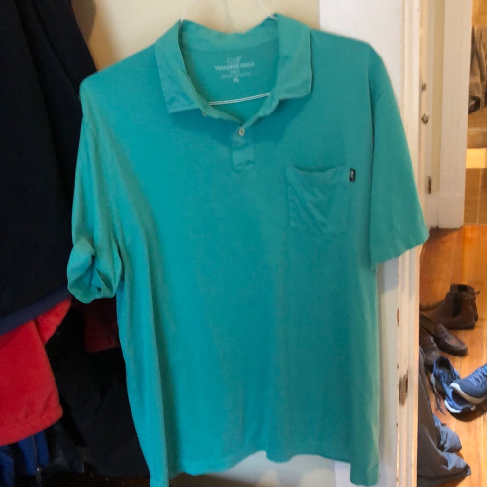 Turquoise polo shirt